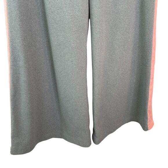 Dudley Stephens Wide Leg Pull On Fleece Pant w/ Pockets Grey Pink Stripe Size L - Picture 5 of 13